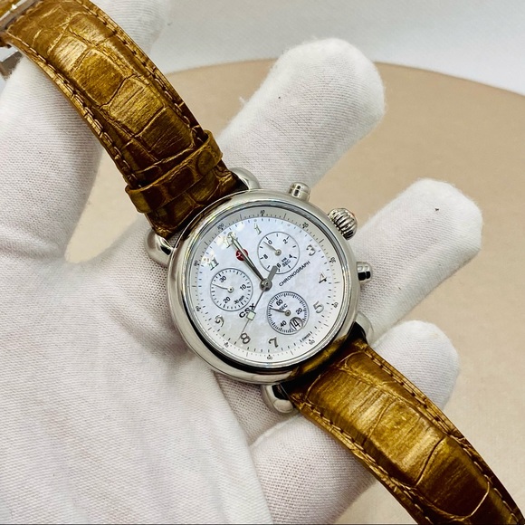 EUC Michele CSX 36mm Stainless Steel Chronograph Watch w/ Alligator Strap - Picture 7 of 16